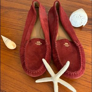 🛍👞 Coach Red Suede Loafers